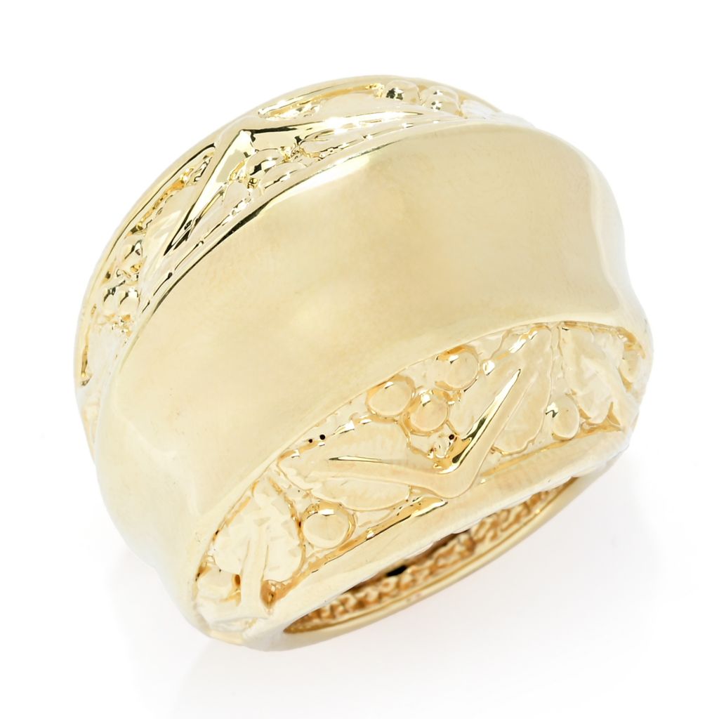 Graziella 23K Gold Plated Openwork Detailed Dome Ring - One Size (5-10)