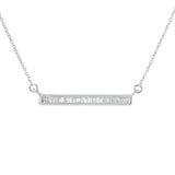 Diamond Treasures Sterling Silver 0.32ctw Baguette Diamond Bar Necklace