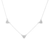 Diamond Treasures Sterling Silver 0.37ctw Diamond Heart Station Necklace