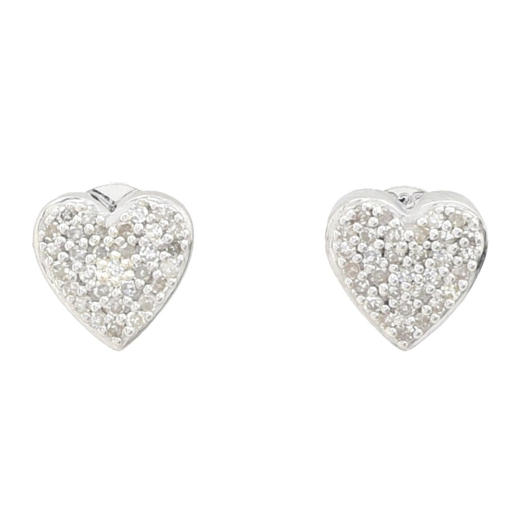 Diamond Treasures 0.25ctw Diamond Heart Stud Earrings