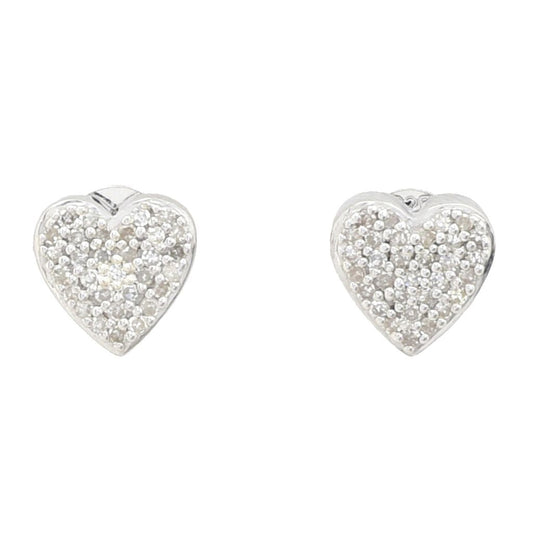 Diamond Treasures 0.25ctw Diamond Heart Stud Earrings