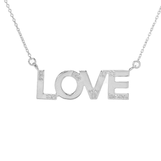 Diamond Treasures 0.15ctw Diamond "Love" Necklace