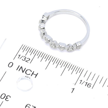 Diamond Treasures Sterling Silver 0.09ctw Pave Diamond Heart Band Ring