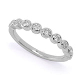 Diamond Treasures Sterling Silver 0.34ctw Bezel Set Diamond 9-Stone Ring