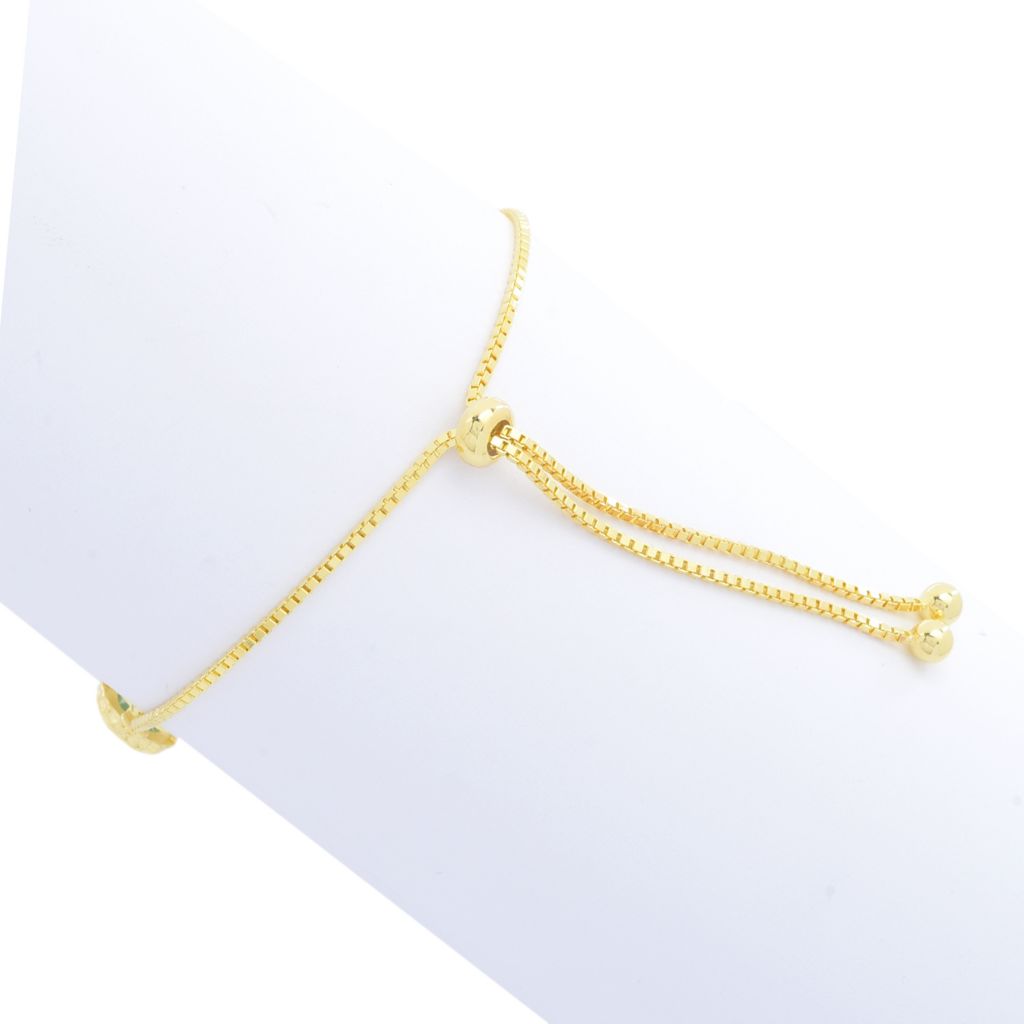 18K Gold Plated Opaque & Faceted Gemstone Adjustable Bolo Bracelet