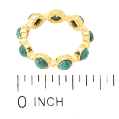 18K Gold Plated Choice of Opaque Gemstone Eternity Band Ring