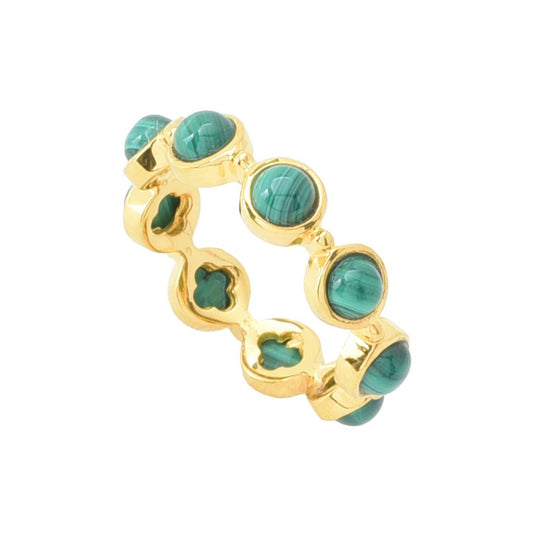 18K Gold Plated Choice of Opaque Gemstone Eternity Band Ring