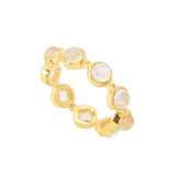 18K Gold Plated Choice of Opaque Gemstone Eternity Band Ring