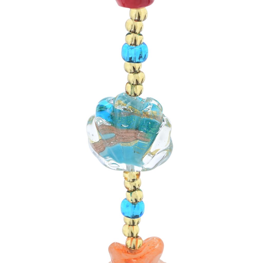 18K Gold Plated Sealife Murano Glass Necklace