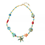 Il Murano 18K Gold Plated Sealife Murano Glass Necklace