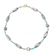 18K Gold Plated Multi Shape Floral Murano Glass 24" Necklace