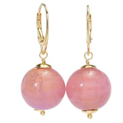 18K Gold Plated Murano Glass Bead Drop Earrings