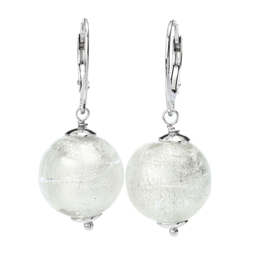 18K Gold Plated Murano Glass Bead Drop Earrings