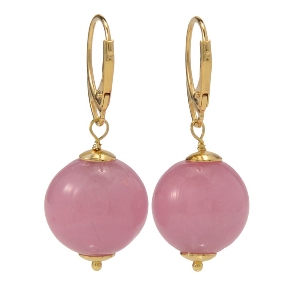 18K Gold Plated Murano Glass Bead Drop Earrings