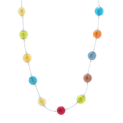 Il Murano 24" Multi-Color Murano Glass Bead Necklace