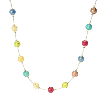 Il Murano 24" Multi-Color Murano Glass Bead Necklace