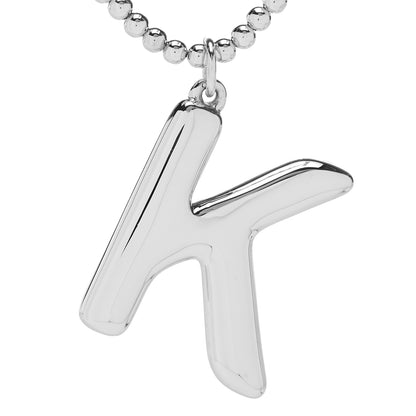 Sorrento Sterling Silver Initial Pendant & Bead Chain Necklace