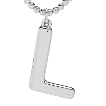 Sorrento Sterling Silver Initial Pendant & Bead Chain Necklace