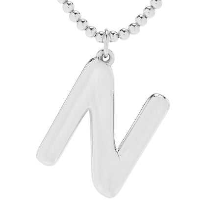 Sorrento Sterling Silver Initial Pendant & Bead Chain Necklace