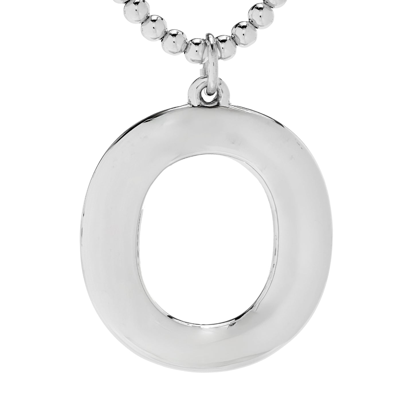 Sorrento Sterling Silver Initial Pendant & Bead Chain Necklace