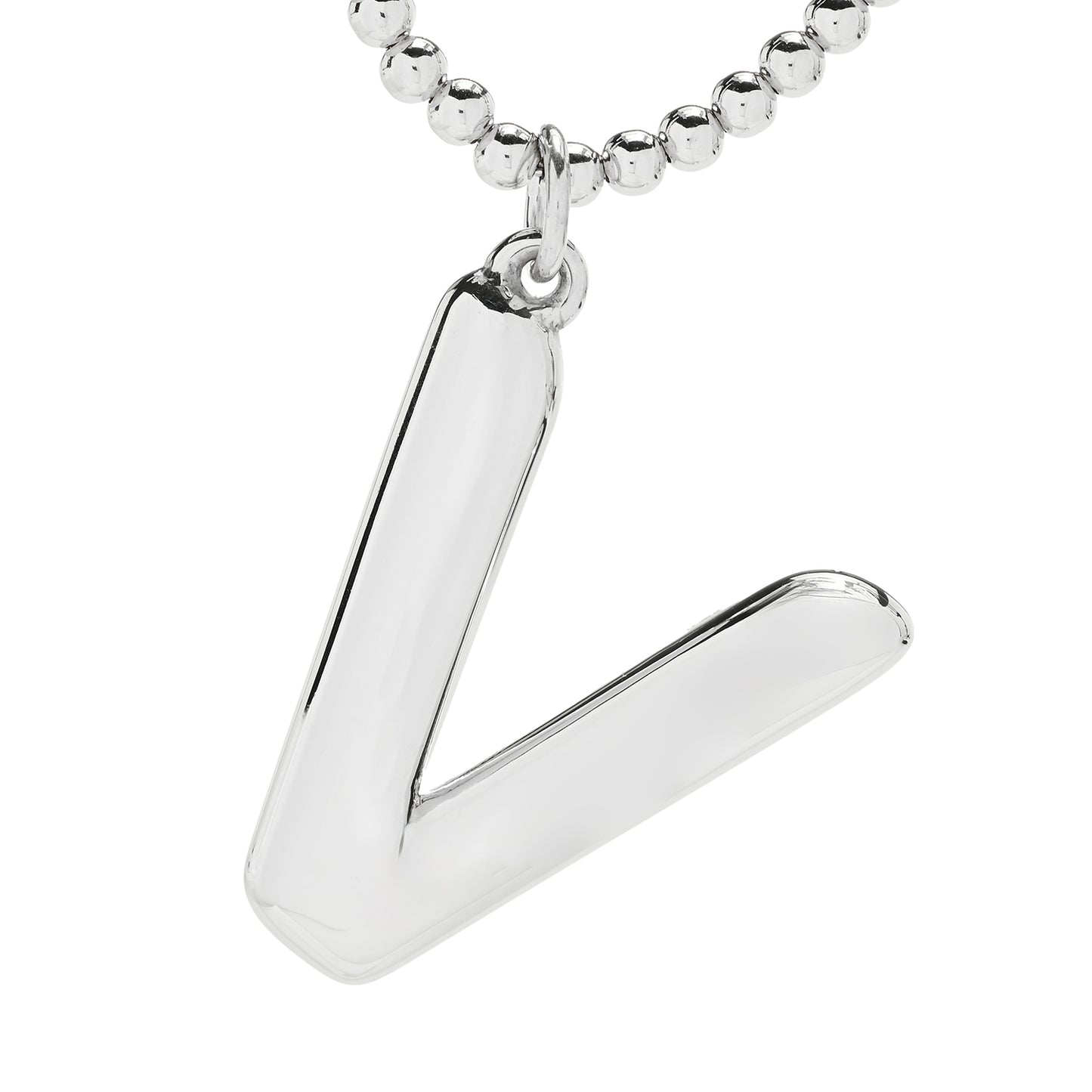 Sorrento Sterling Silver Initial Pendant & Bead Chain Necklace