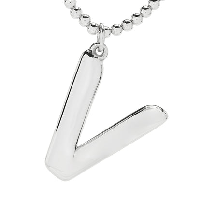 Sorrento Sterling Silver Initial Pendant & Bead Chain Necklace