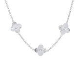 Toscana Italiana 18K Gold Plated or Platinum Plated Clover Station Necklace