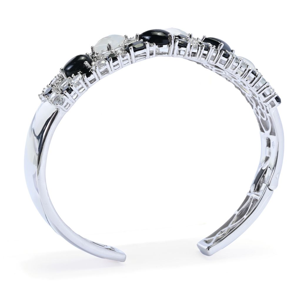 Gem Treasures Sterling Silver Choice of Gemstone Combo Cuff Bracelet