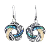 Artisan Silver by Samuel B. 18K Gold Accented Abalone Love Knot Earrings