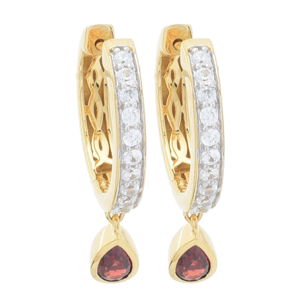 Gem Treasures 18K Vermeil 2.12ctw Garnet & Zircon Charm Earrings