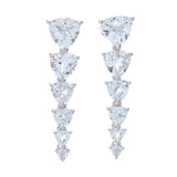 Gem Treasures 11.36ctw Trillion Cut Graduated White Topaz Earrings