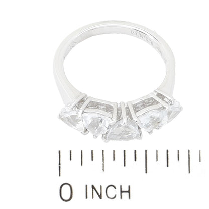 Gem Treasures 2.75ctw Trillion Cut White Topaz 5-Stone Ring