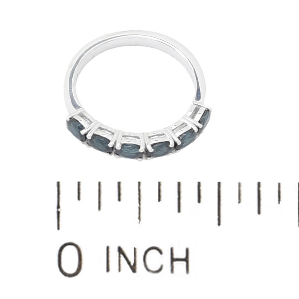 Gem Treasures Sterling Silver 1.02ctw Indicolite 6-Stone Band Ring