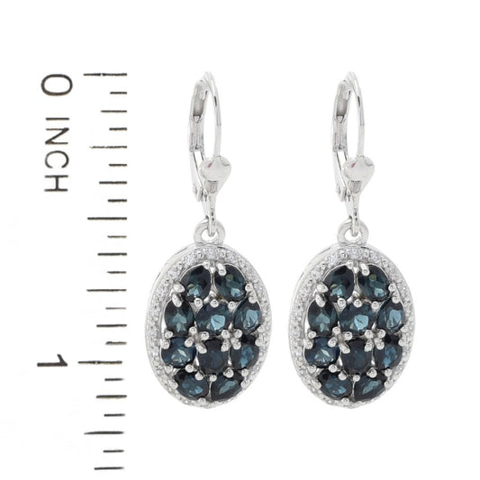 Gem Treasures 4.08ctw Mixed Cut Indicolite & Zircon Drop Earrings