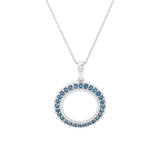 Gem Treasures 1.94ctw Indicolite & Zircon Eternity Pendant w/ Chain