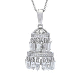 Gem Treasures 4.34ctw White Topaz Chandelier Pendant w/ 18"+2" Chain