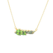 Gem Treasures 1.76ctw Chrome Diopside Floral Cluster Necklace