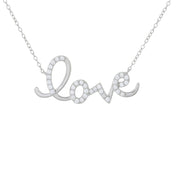 Platinum Plated White Zircon Inspirational Word 18"+2" Necklace