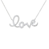 Platinum Plated White Zircon Inspirational Word 18"+2" Necklace