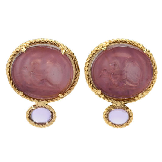Tagliamonte 18K Gold Plated Venetian Glass Cameo Amethyst Earrings