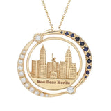 Galerie de Bijoux 14K Gold Diamond & Sapphire NYC Pendant