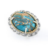 Southwest Elements 25x18mm Blue Mohave Turquoise Oval East-West Ring