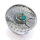 Southwest Elements Sterling Silver Kingman Turquoise Cowboy Hat Ring