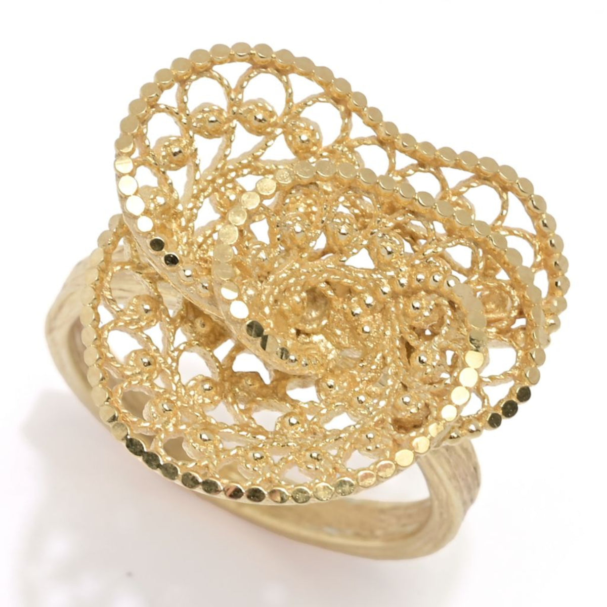 Passport to Turkey Gold Plated Filigree Swirl Ring