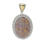 Artisan Silver by Samuel B. 30x22mm Louisiana Opal Enhancer Pendant