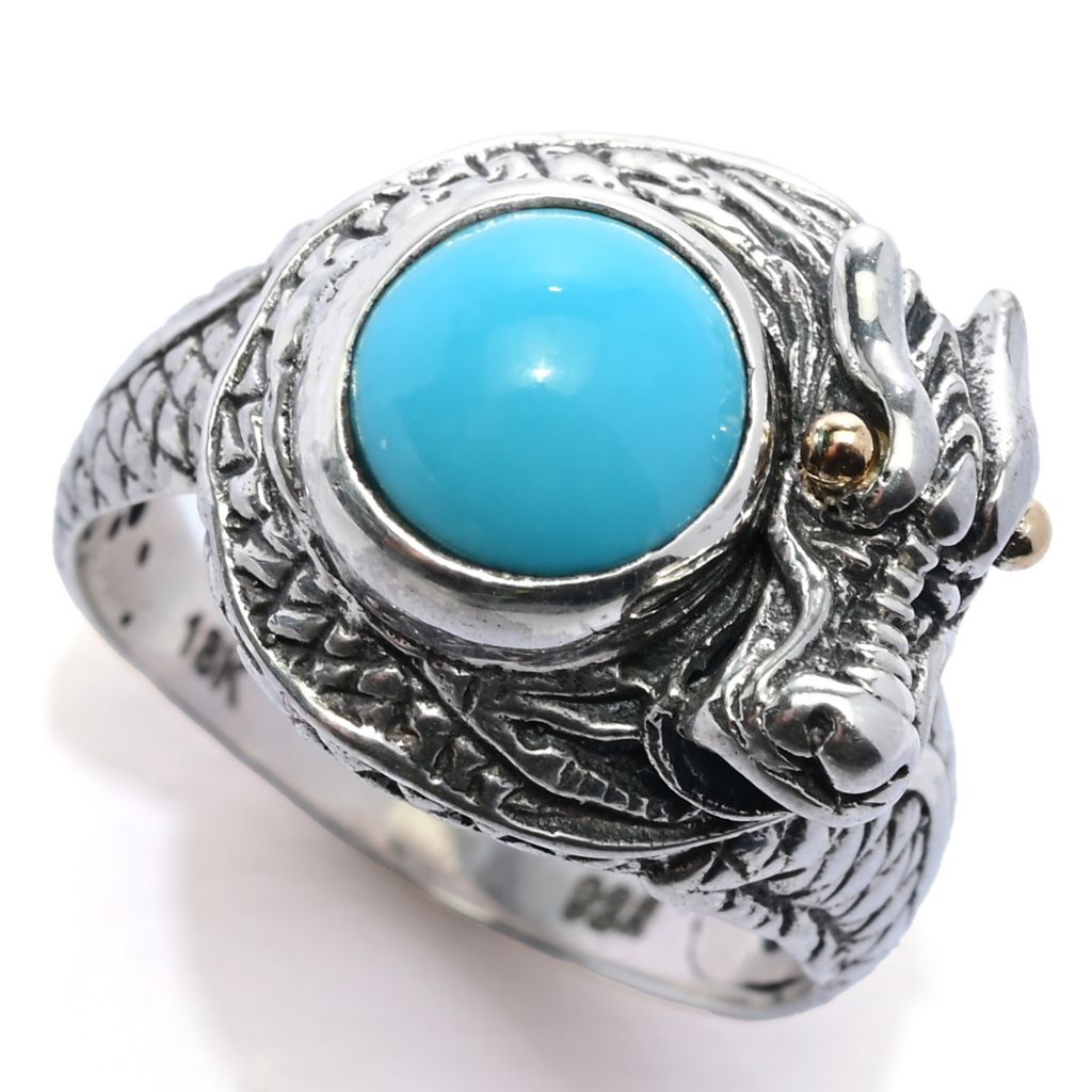 Artisan Silver by Samuel B. Choice of Gemstone Dragon Ring