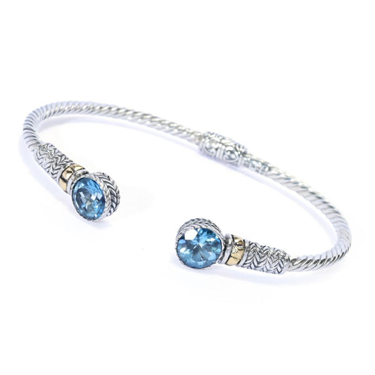 Artisan Silver by Samuel B. Choice of 4.00ctw Topaz Bangle Bracelet