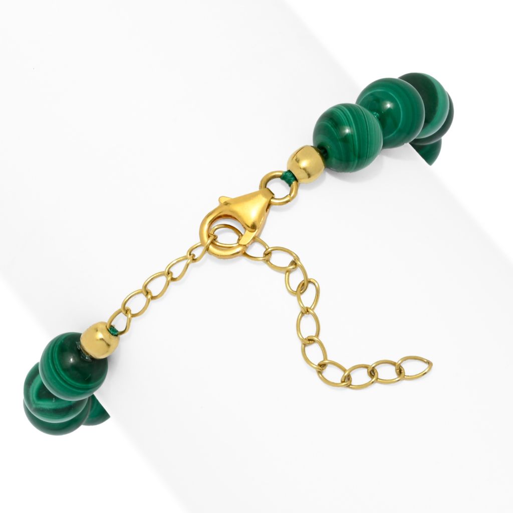 Gem Treasures 18K Vermeil Choice of Gemstone Bead Bracelet