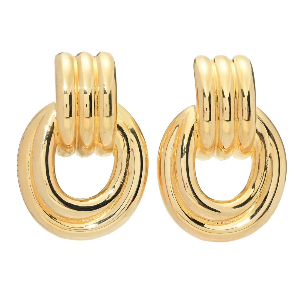 Toscana Italiana 18K Gold Plated Multi-Row Doorknocker Earrings