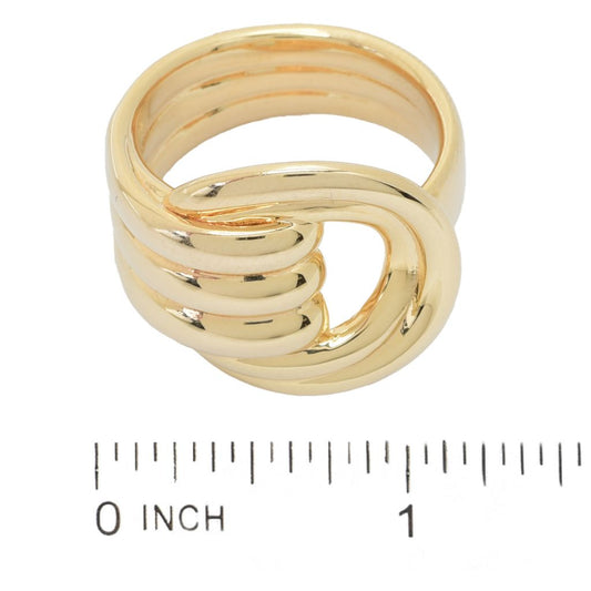 Toscana Italiana 18K Gold or Platinum Plated Triple Row Wide Band Ring